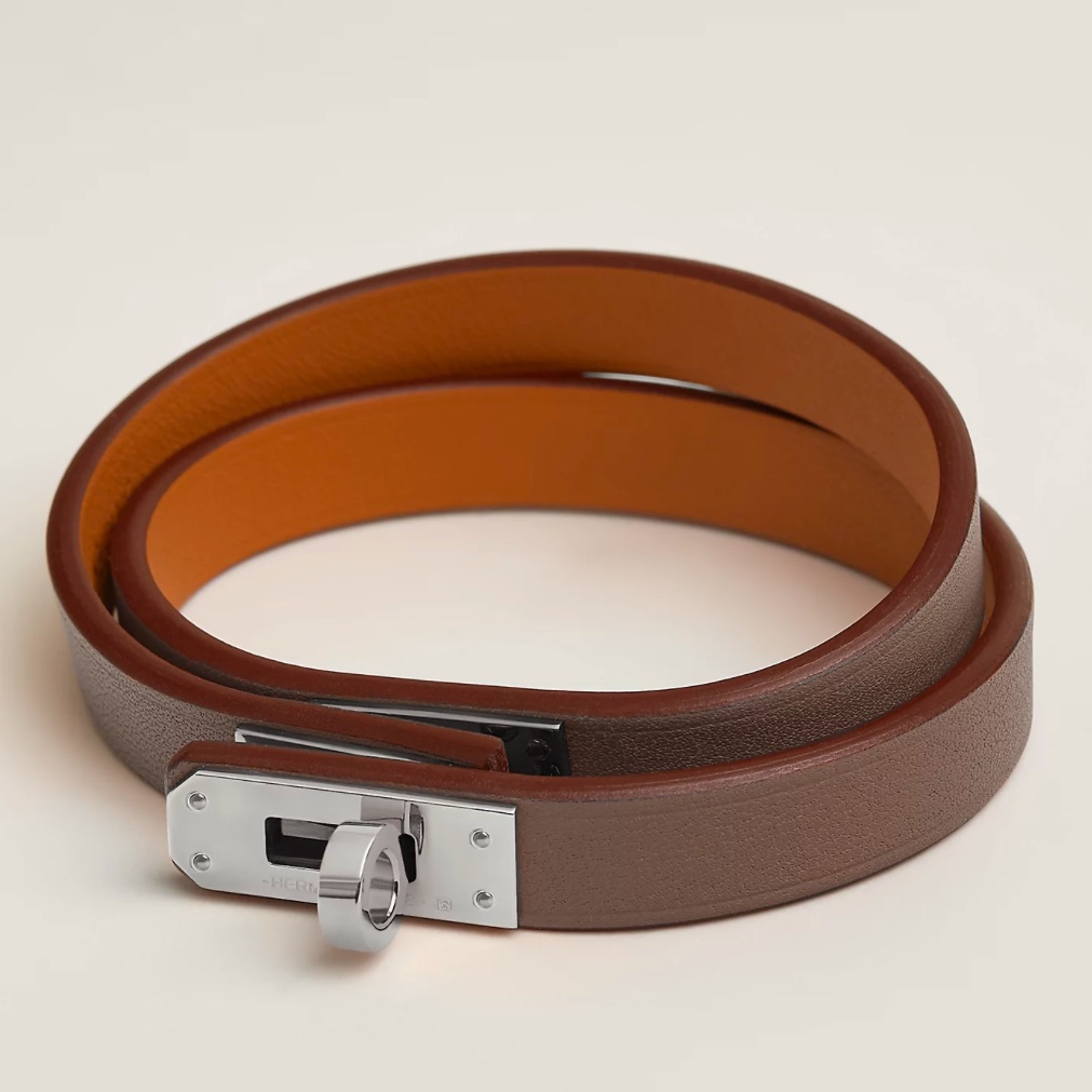 Authentic Hermes Etoupe Leather Bracelet